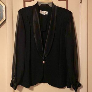 Black Jacket With Gold Pearl Button